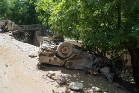 سیل روستای سیجان (آدران) جاده چالوس